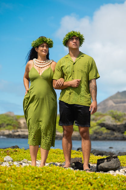‘Iwa‘Iwa Fern Green Linen Vintage Cut Aloha Shirt