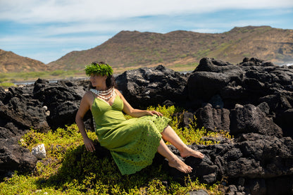 ‘Iwa‘Iwa Fern Green Linen Dress