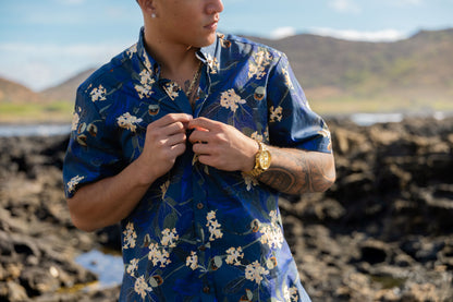 Hō‘awa & The ‘Alalā Dark Blue Aloha Shirt
