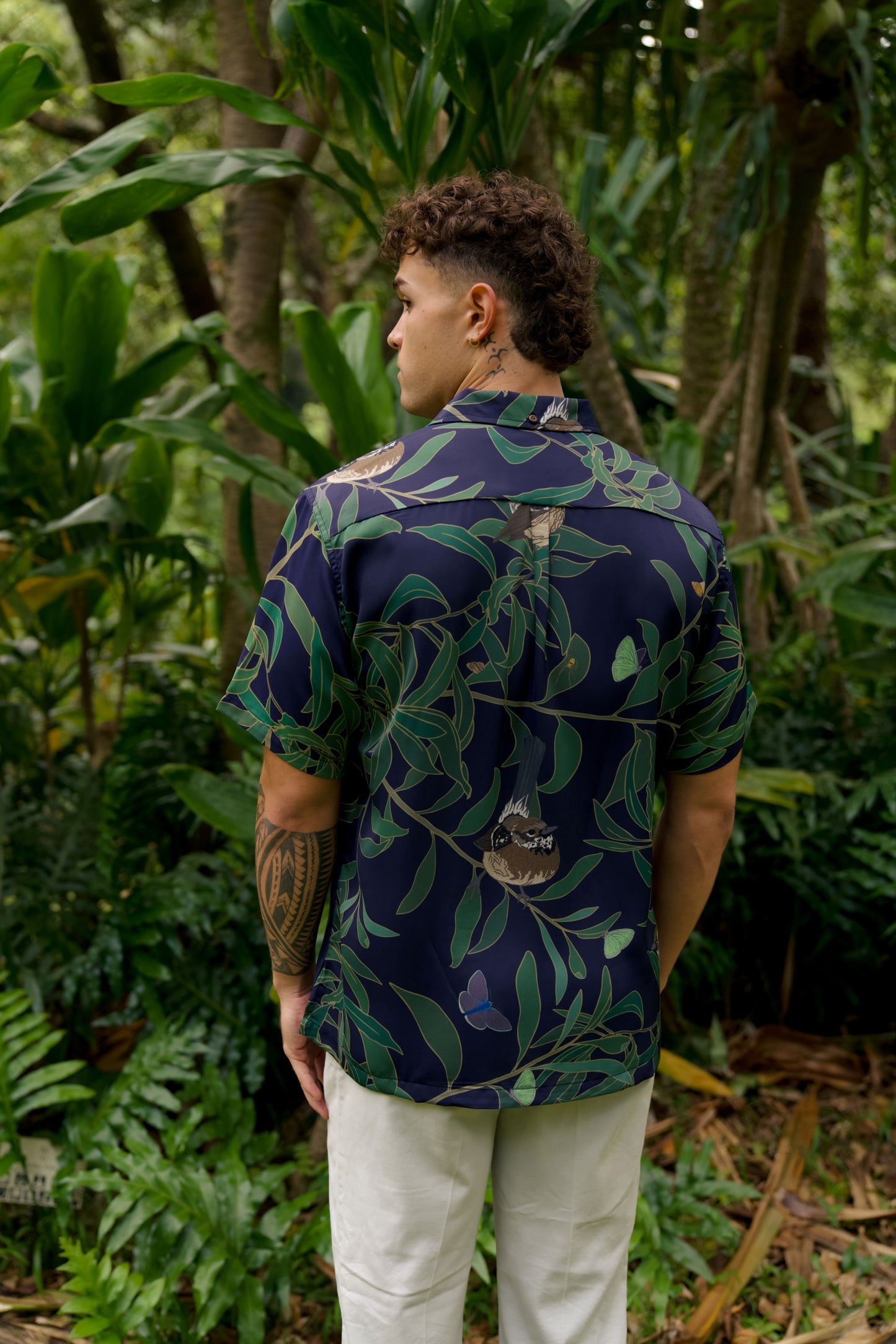 ‘Elepaio & Koa Aloha Shirt (Iron Free)