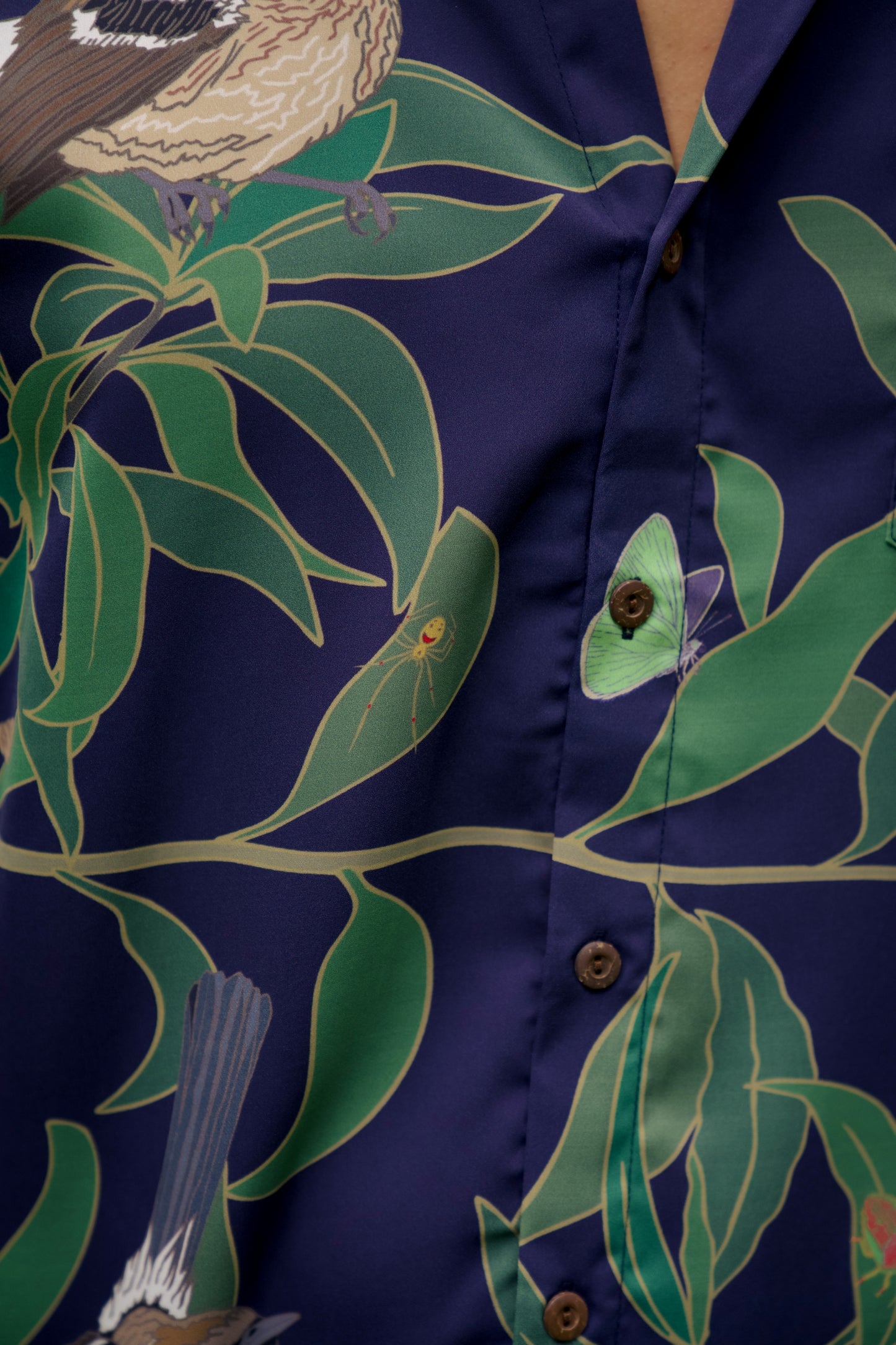 ‘Elepaio & Koa Aloha Shirt (Iron Free)