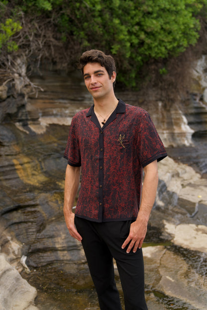 Koa‘e Kea Halema‘uma‘u Vintage Cut Aloha Shirt (Iron Free)