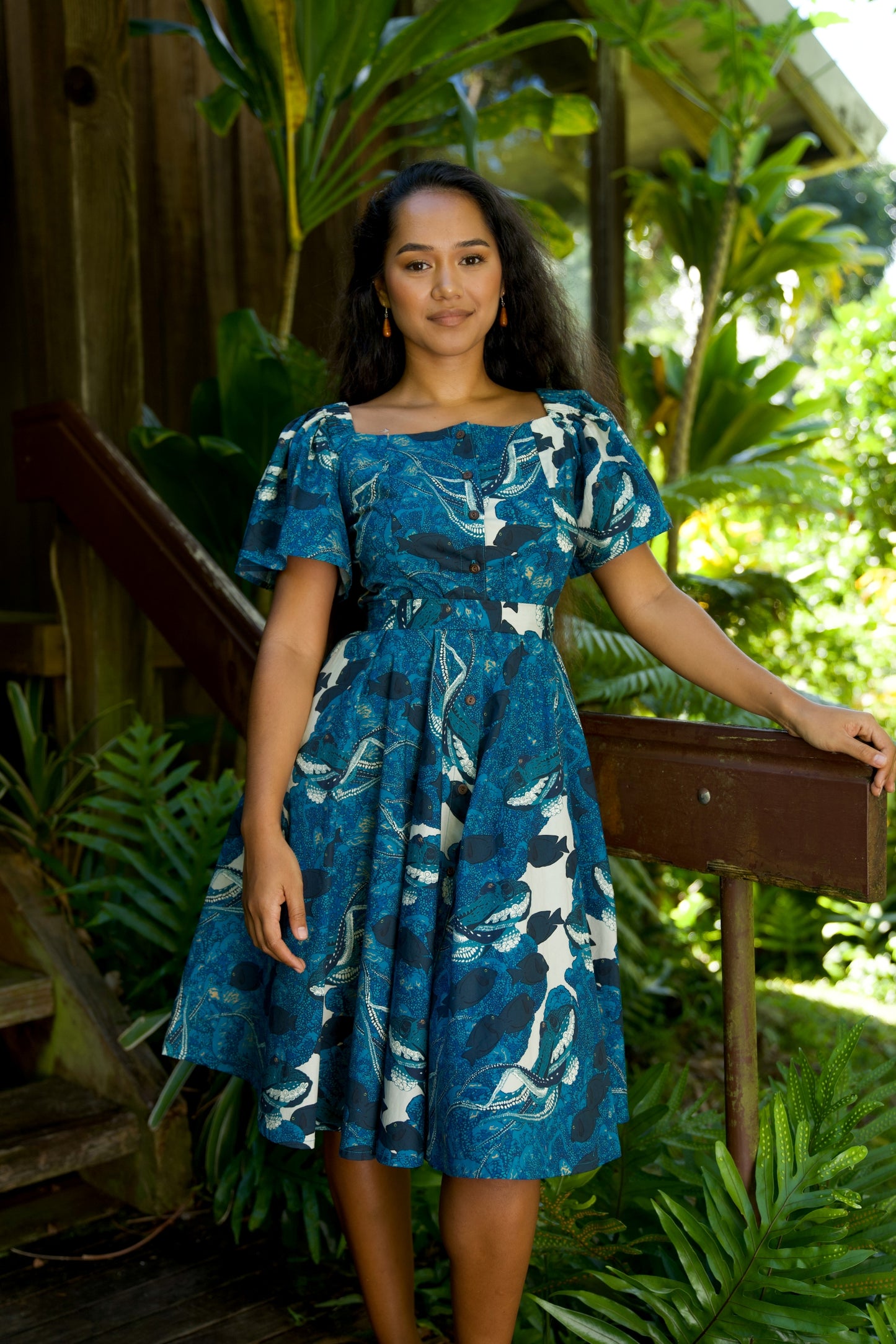 Hidden He‘e Button Down A-Line Dress