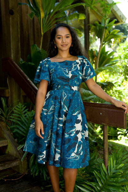 Hidden He‘e Button Down A-Line Dress