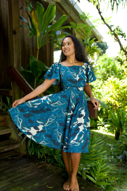 Hidden He‘e Button Down A-Line Dress