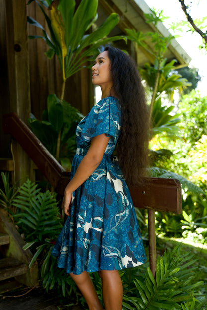 Hidden He‘e Button Down A-Line Dress