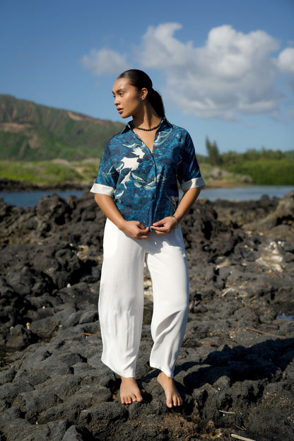 Hidden He‘e Women's Kimono Sleeve Aloha Shirt