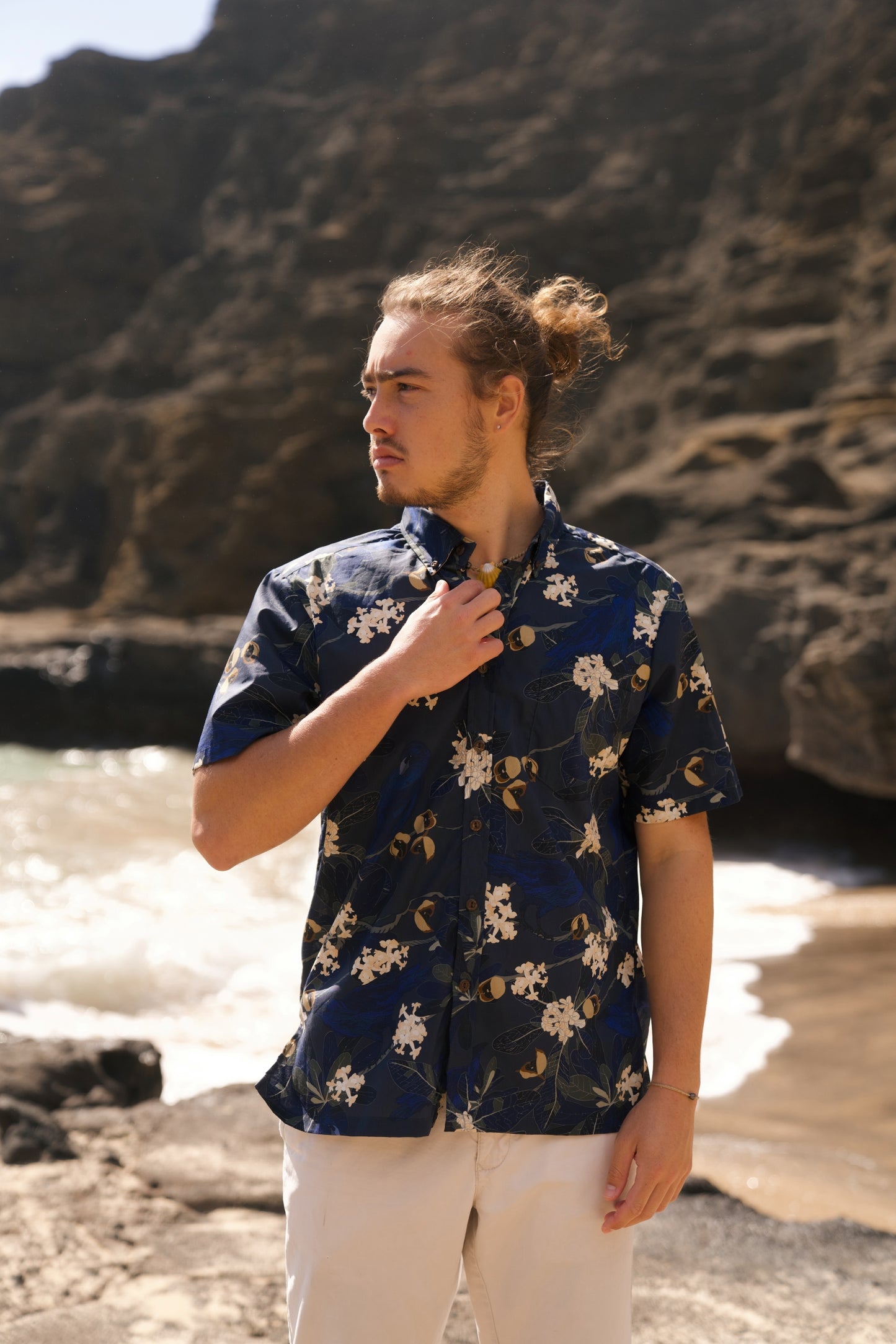 Hō‘awa & The ‘Alalā Dark Blue Aloha Shirt