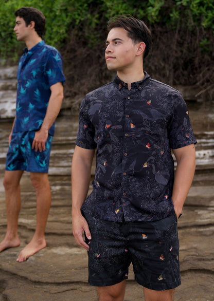 Kaniakapūpū Dark Forest Black Reversible Shorts