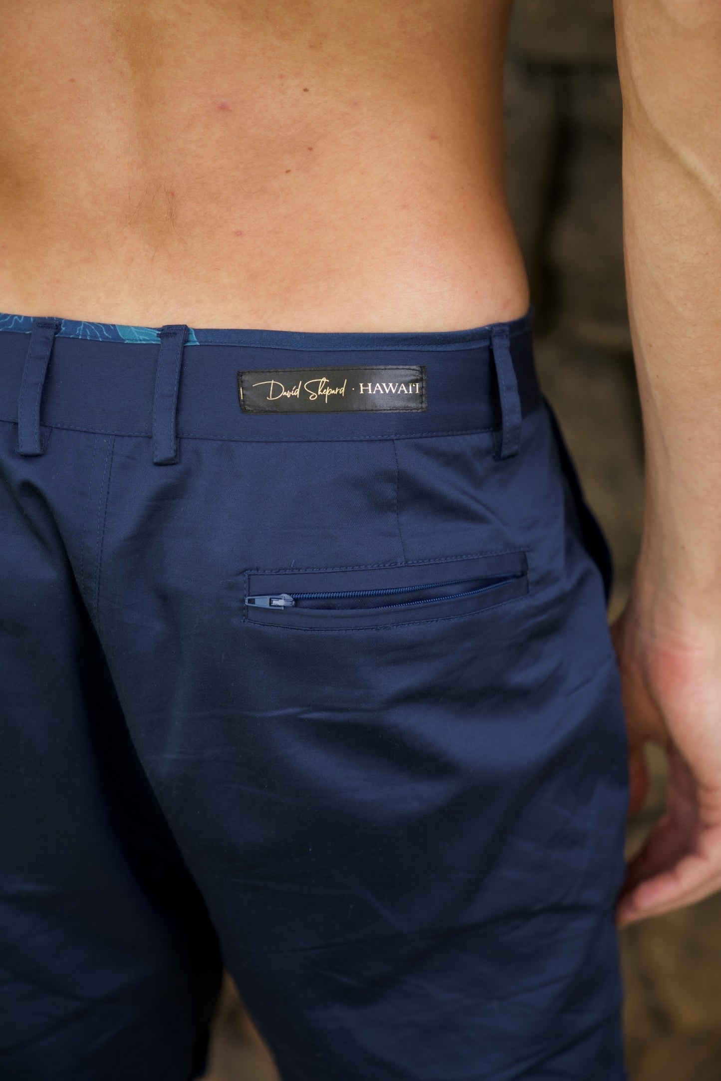 ‘Iwa‘Iwa Fern Navy Blue Reversible Shorts
