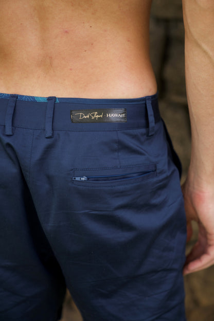‘Iwa‘Iwa Fern Navy Blue Reversible Shorts