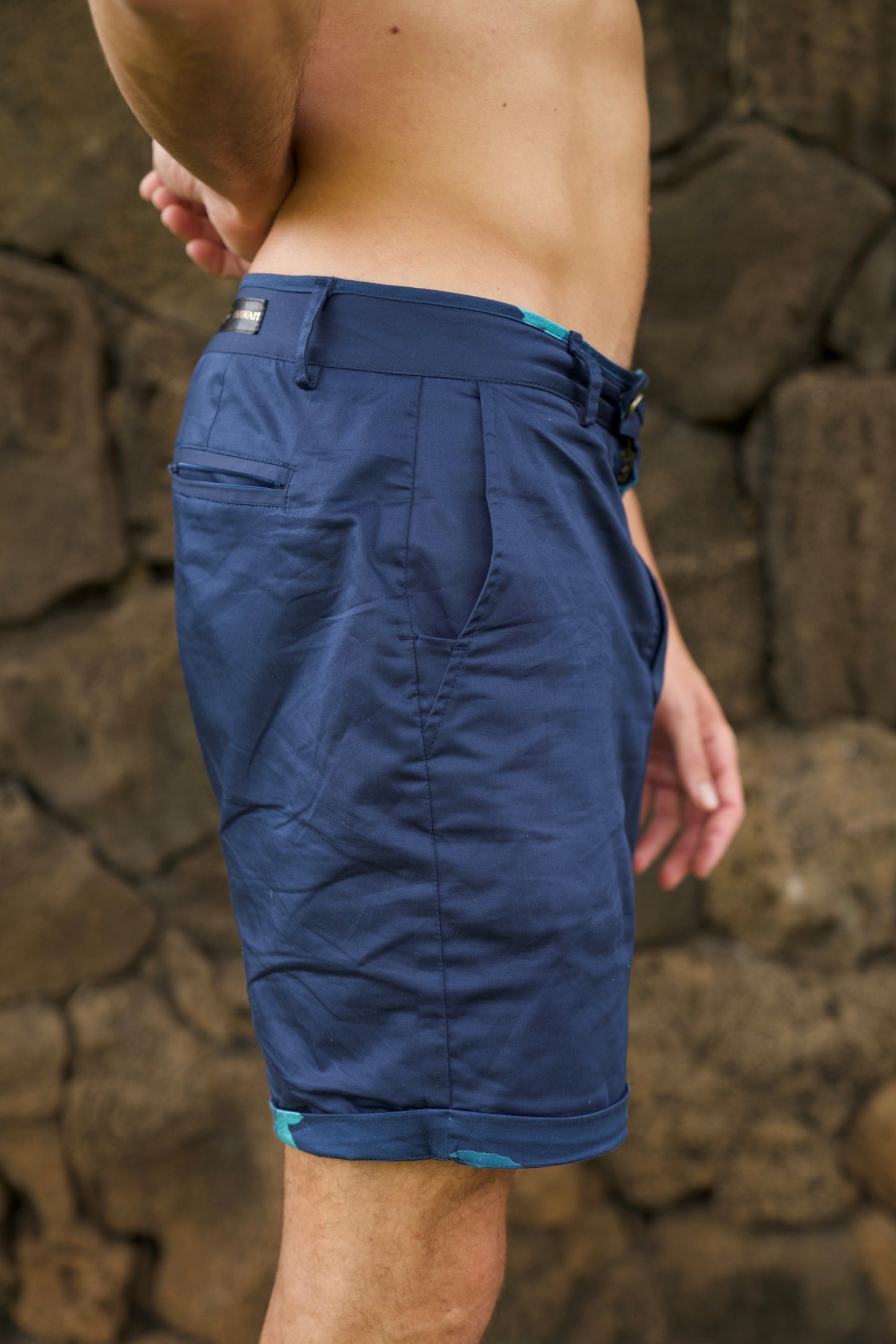 ‘Iwa‘Iwa Fern Navy Blue Reversible Shorts