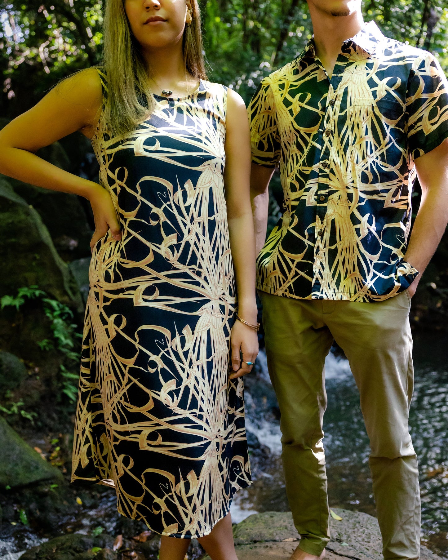 Modern Hawaiian Print Matching couple's aloha wear