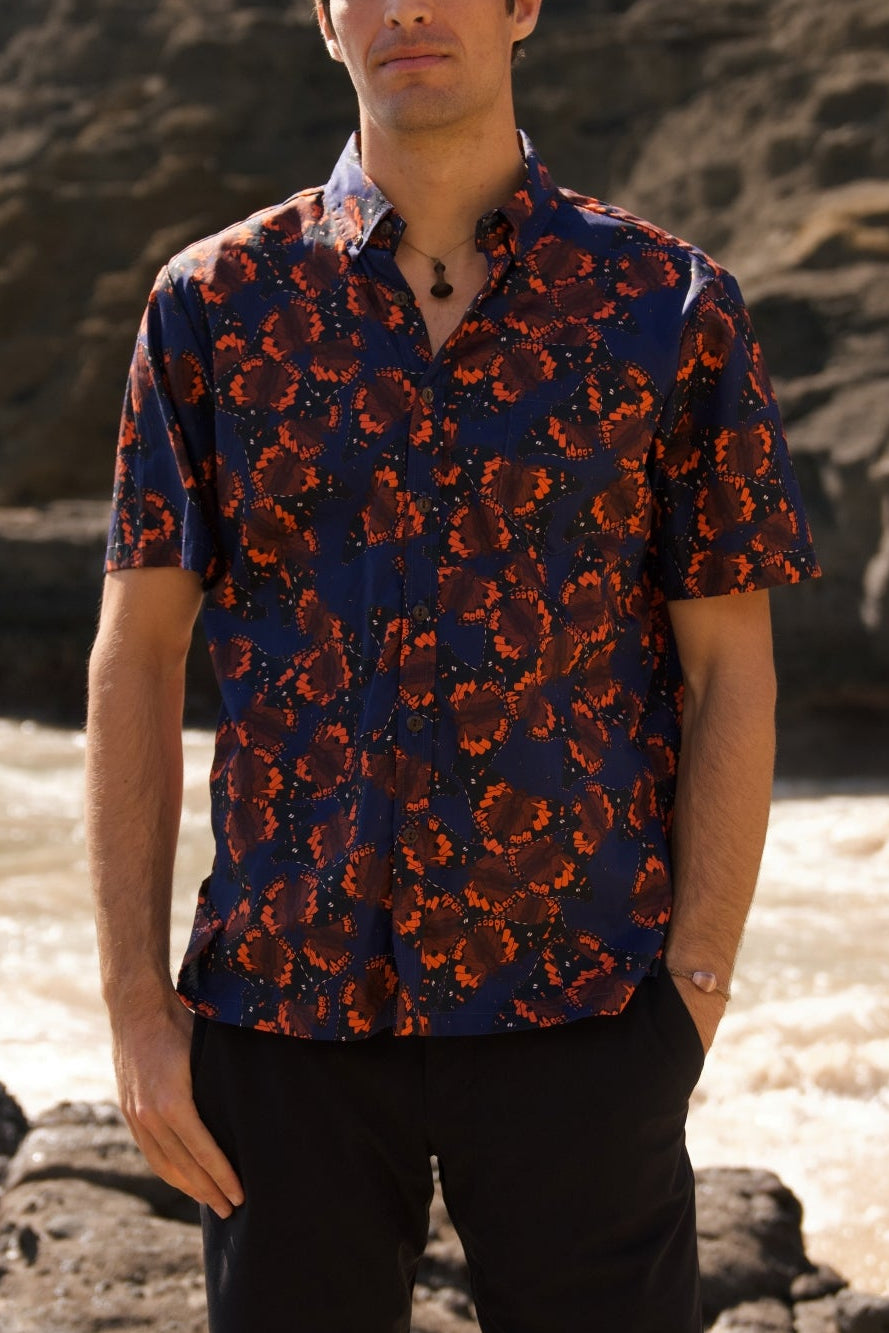 Kamehameha Butterfly Aloha Shirt
