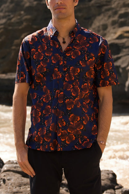 Kamehameha Butterfly Aloha Shirt