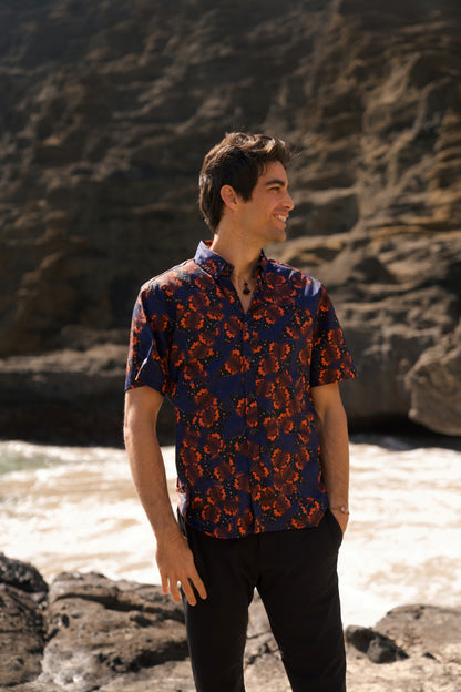 Kamehameha Butterfly Aloha Shirt