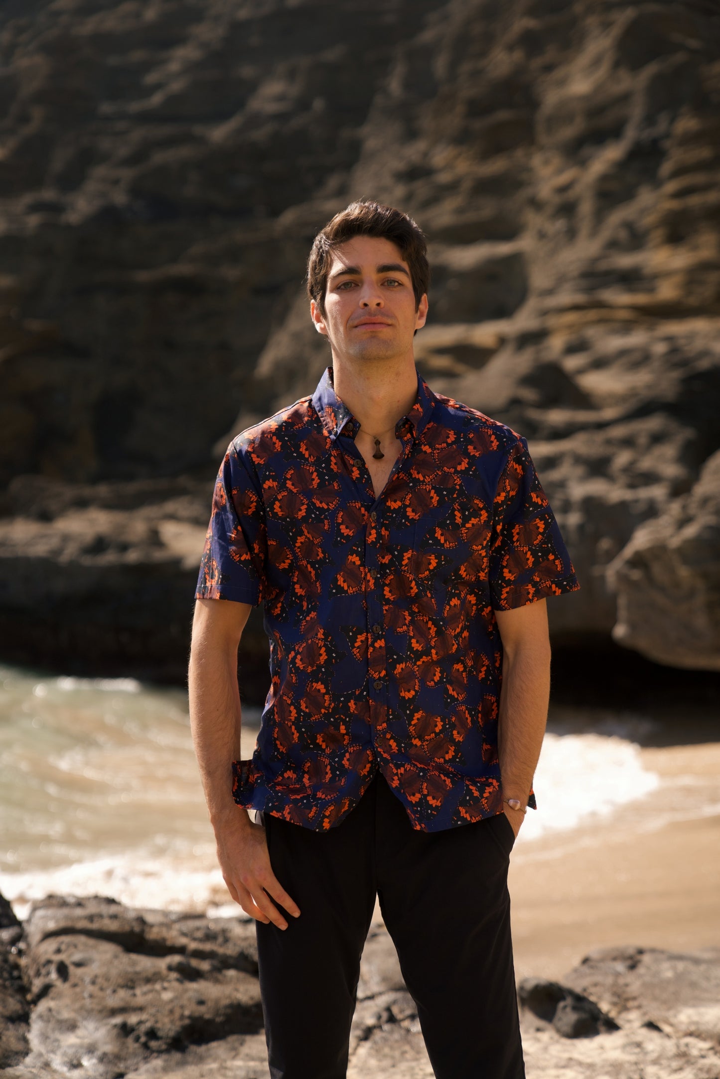 Kamehameha Butterfly Aloha Shirt