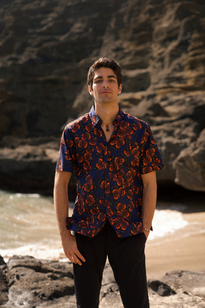 Kamehameha Butterfly Aloha Shirt