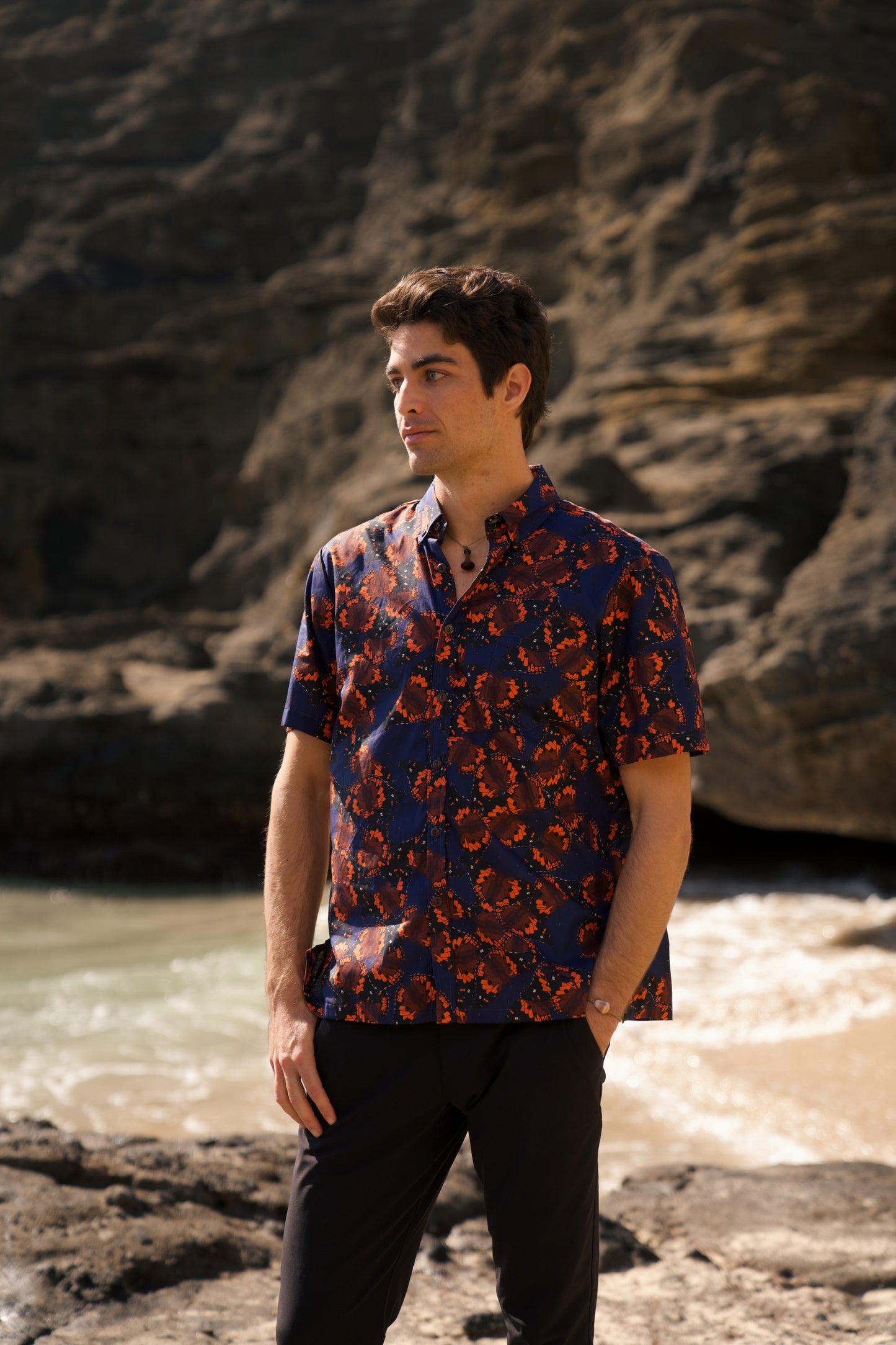 Kamehameha Butterfly Aloha Shirt