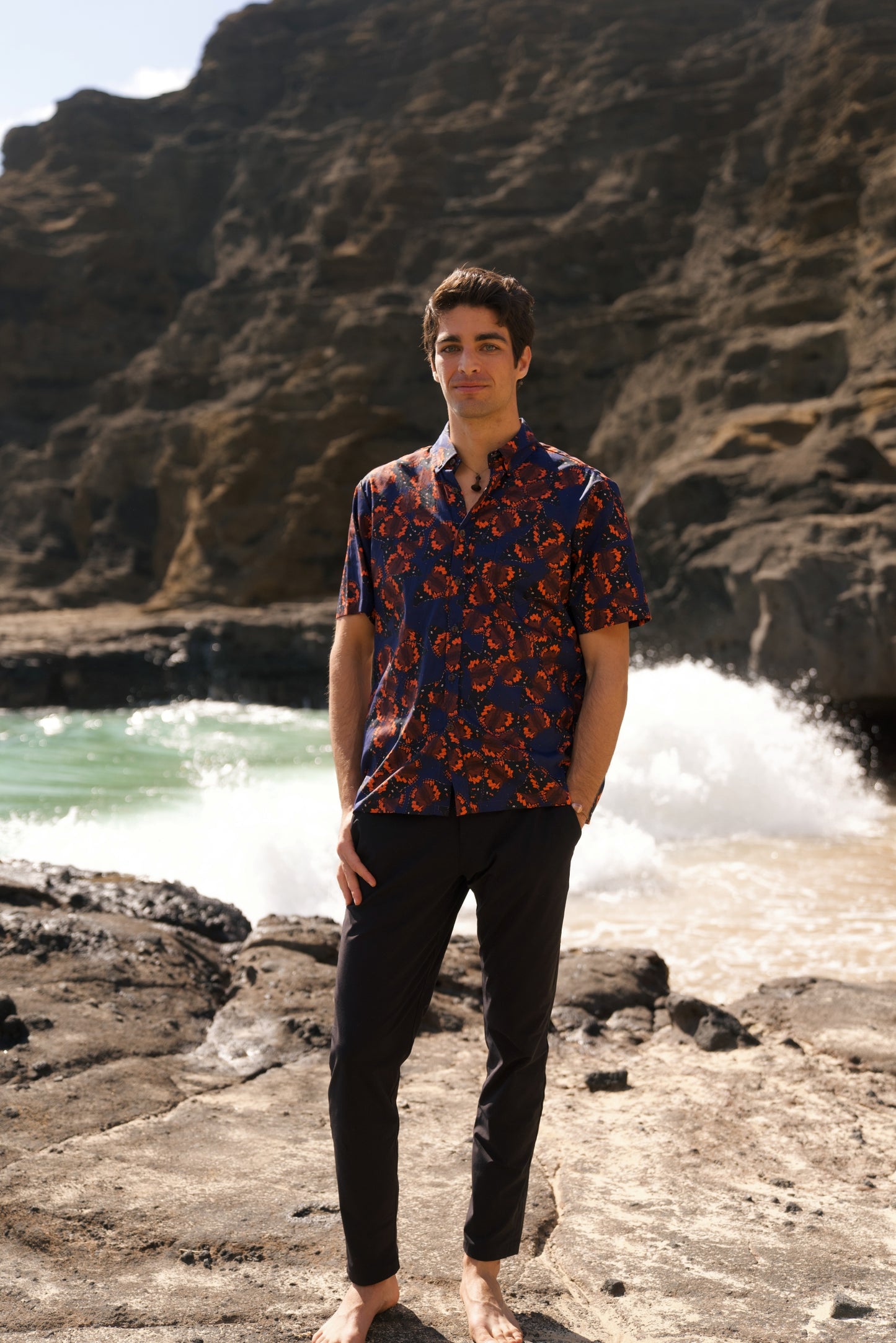 Kamehameha Butterfly Aloha Shirt