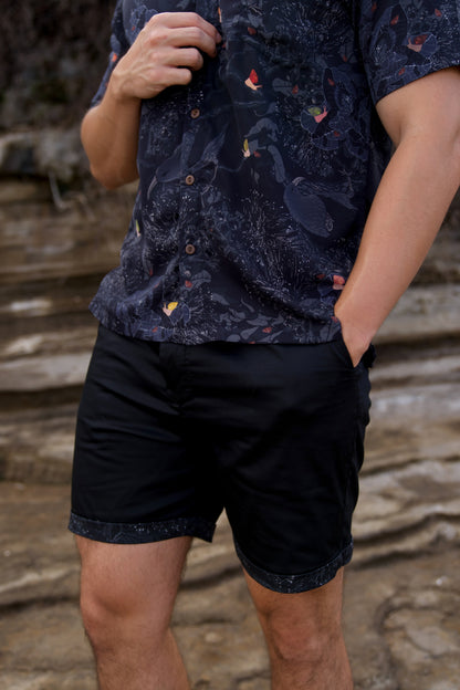 Kaniakapūpū Dark Forest Black Reversible Shorts