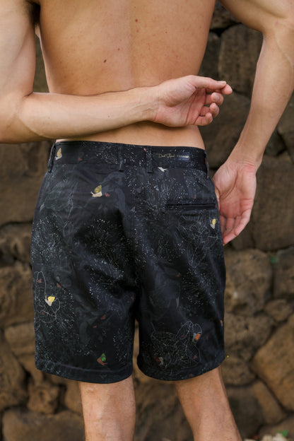 Kaniakapūpū Dark Forest Black Reversible Shorts