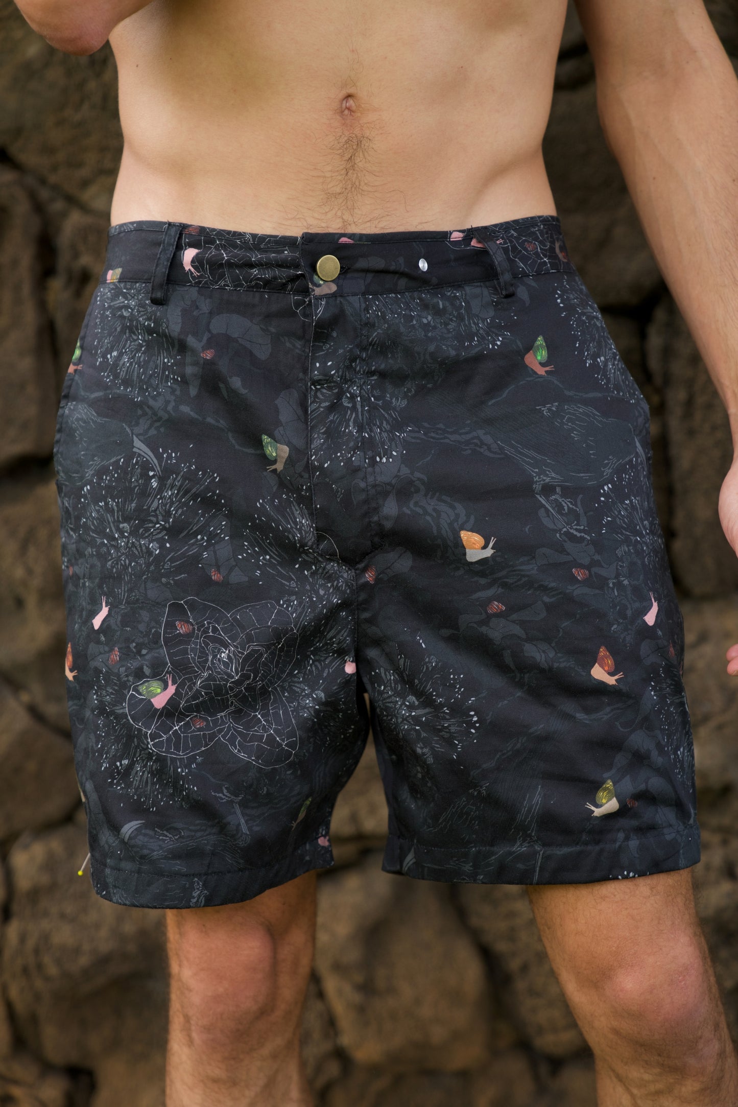 Kaniakapūpū Dark Forest Black Reversible Shorts