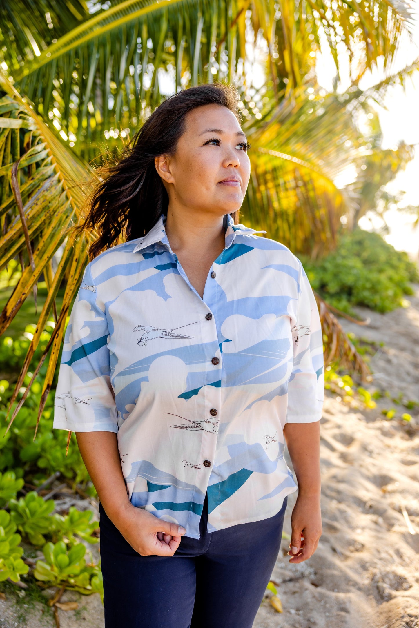 SOARING KOA‘E KEA Women's Half-sleeve Aloha Shirt