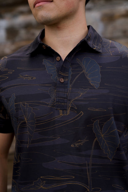 Kalo Wai Black Pull-Over Shirt