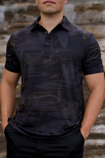 Kalo Wai Black Pull-Over Shirt