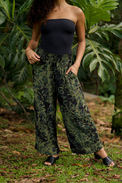 Maile Black High-waisted Palazzo Pants