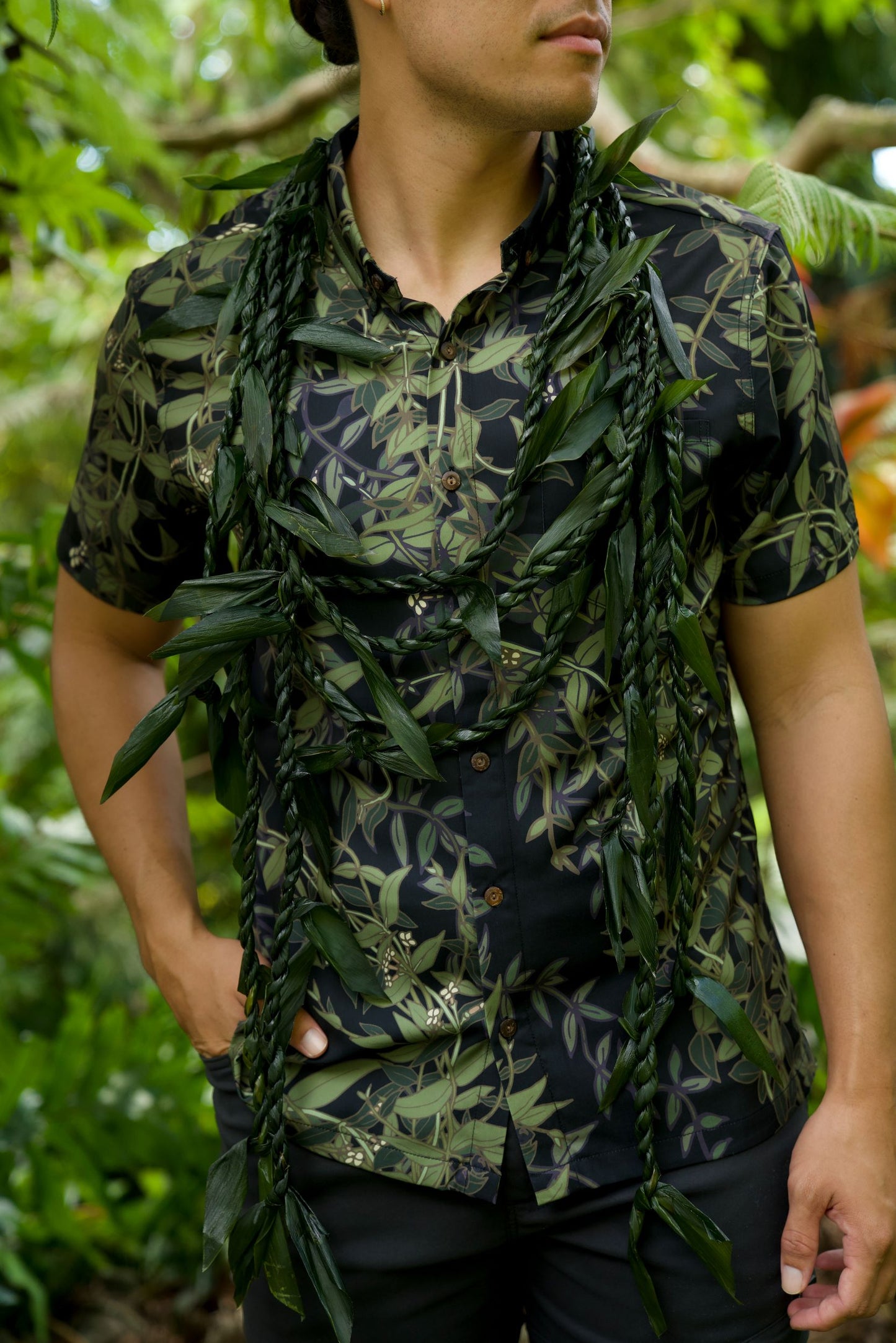 Maile Black Iron Free Aloha Shirt