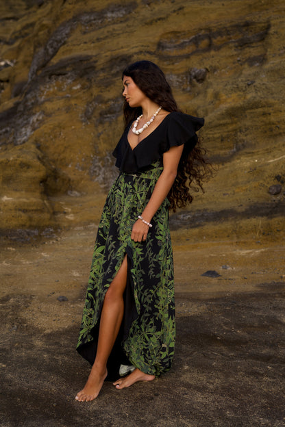 Maile Black Flutter Top Dress