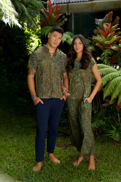 Maile Green Cap Sleeve Blouse