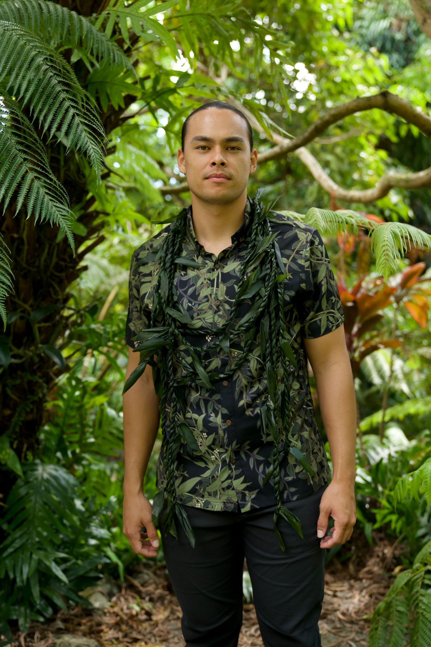 Maile Black Iron Free Aloha Shirt