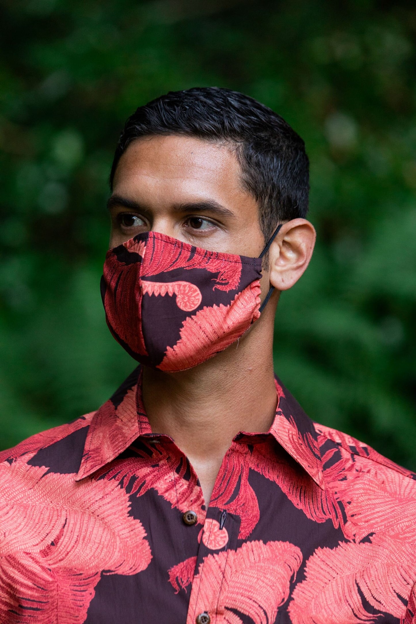 Ama'u Fern Kīlauea Red Aloha Shirt