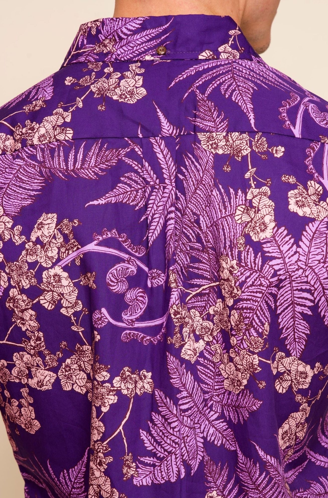 Hāpuʻu 'Ilima Mauka to Makai Violet Tailored Aloha Shirt