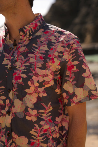 ‘Ōhelo & ʻŌmaʻo Ash Aloha Shirt