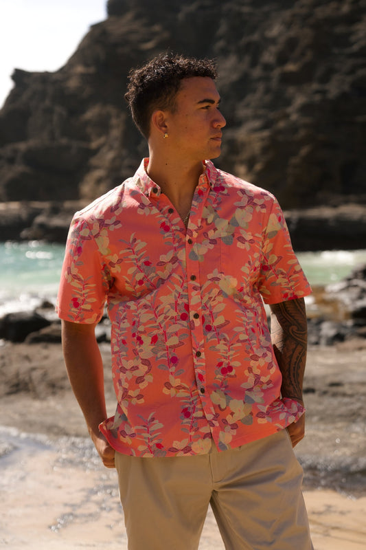 ‘Ōhelo Berry Pink Aloha Shirt