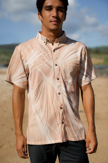 Loulu Beige Iron Free Aloha Shirt