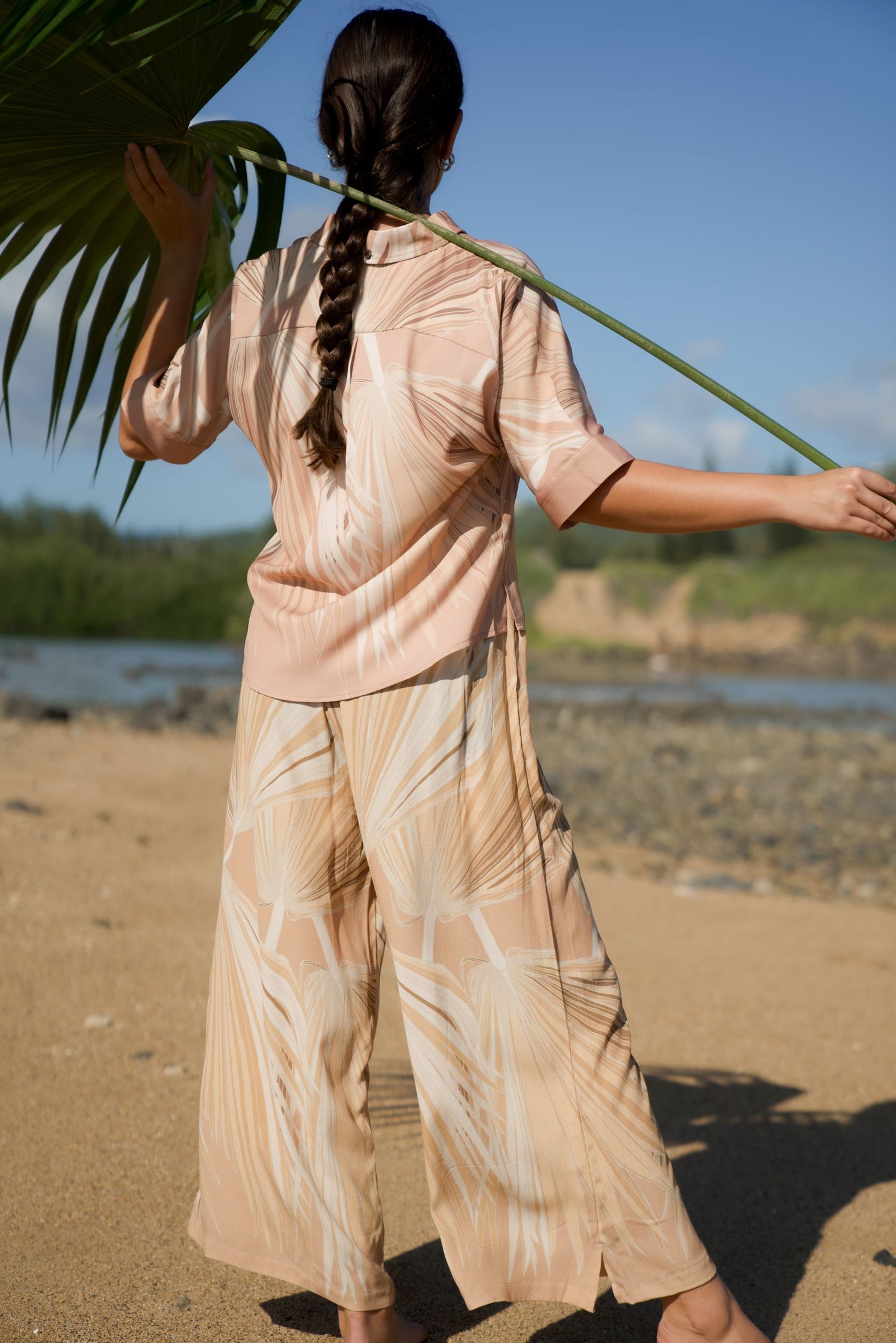 Loulu Beige Palazzo Pants