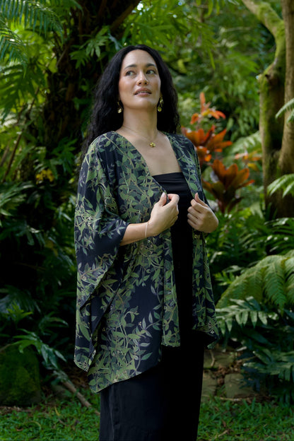Maile Black Draping Cover-up