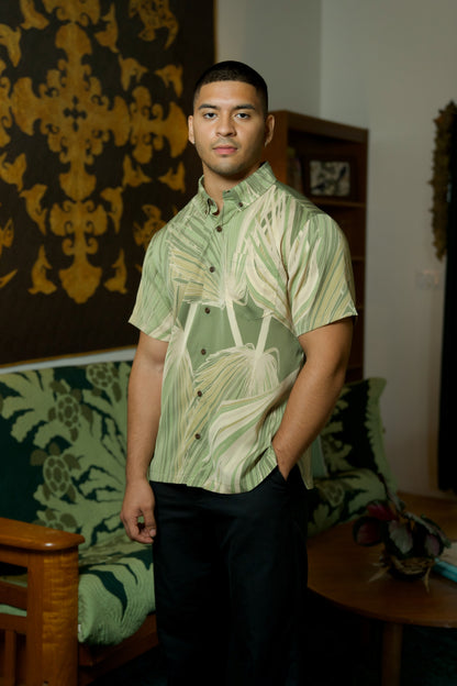 Loulu Green Aloha Shirt (Iron Free)