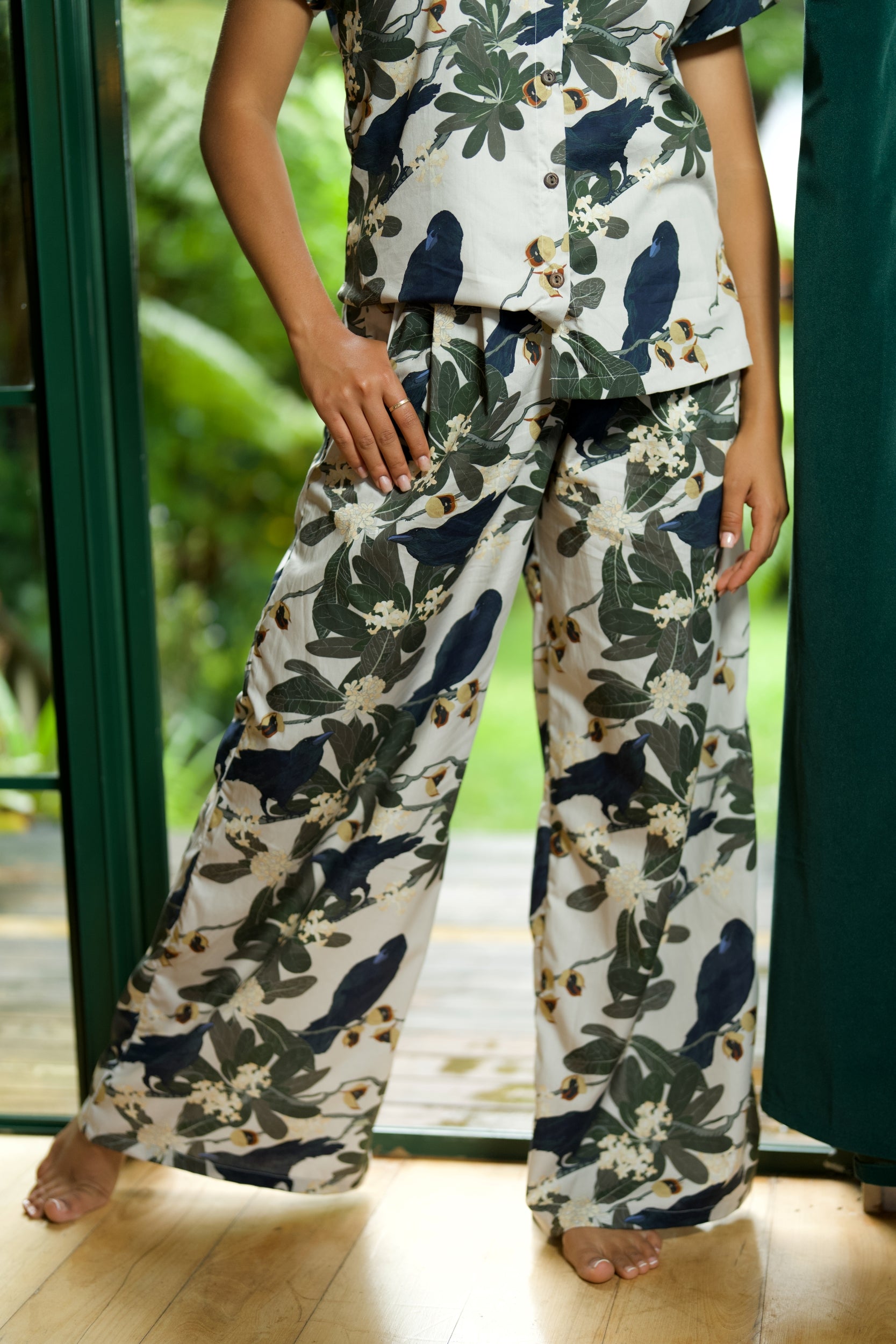 パンツ Eaphi botanical jacquard classy pants Capucine unisex wide-leg pants – Magical Yogi Wear