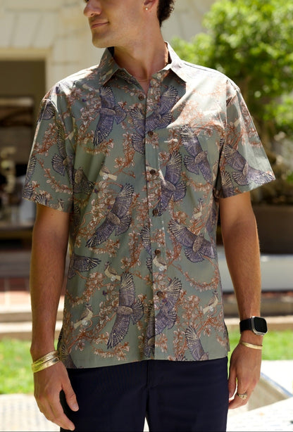 Io & 'Iliahi Sage Aloha Shirt