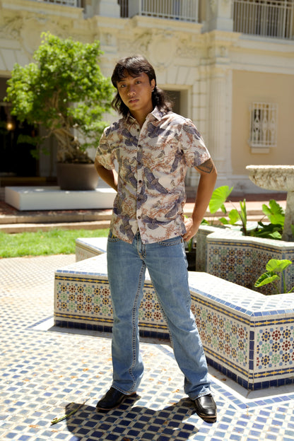 Io & 'Iliahi Beige Aloha Shirt