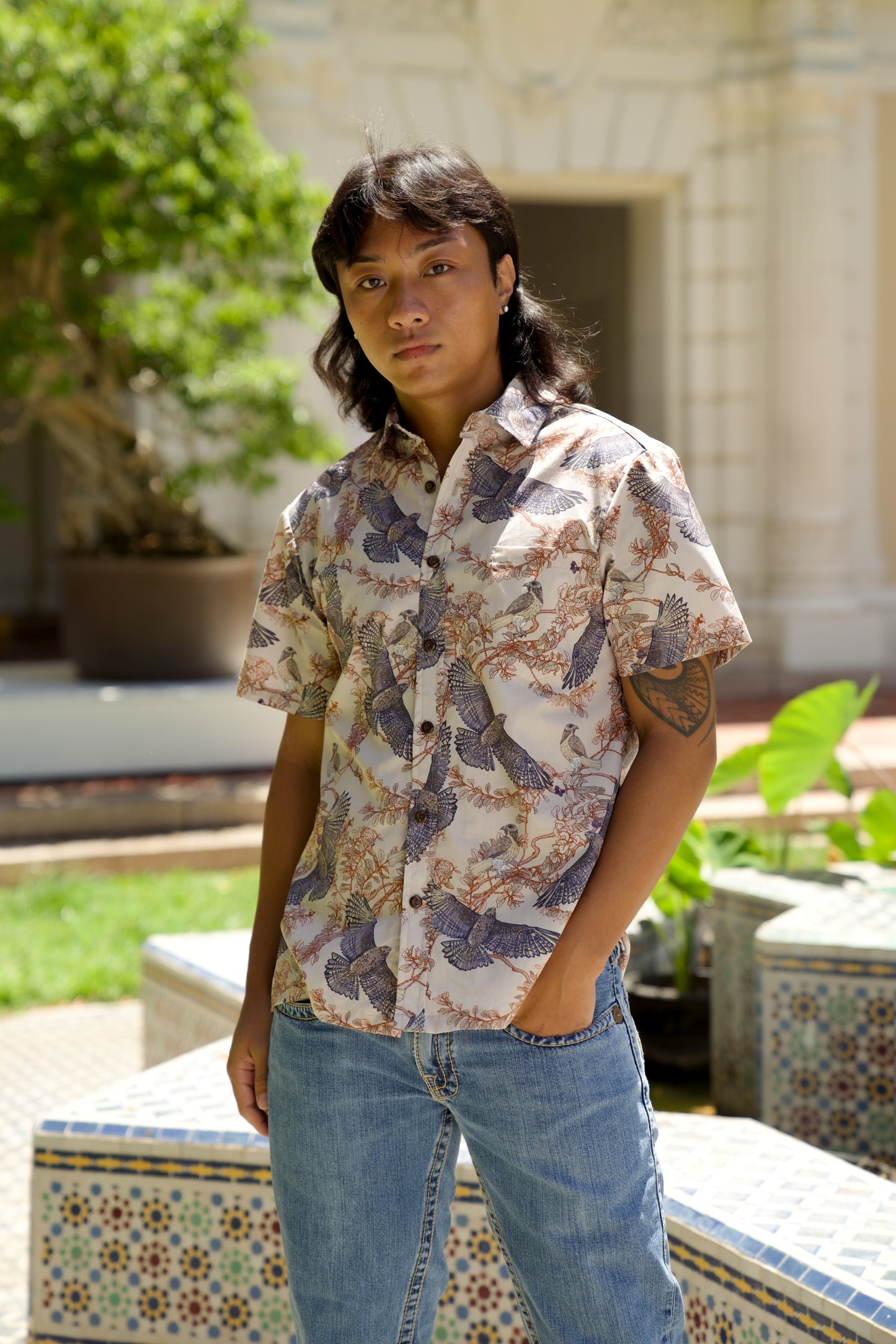 Io & 'Iliahi Beige Aloha Shirt