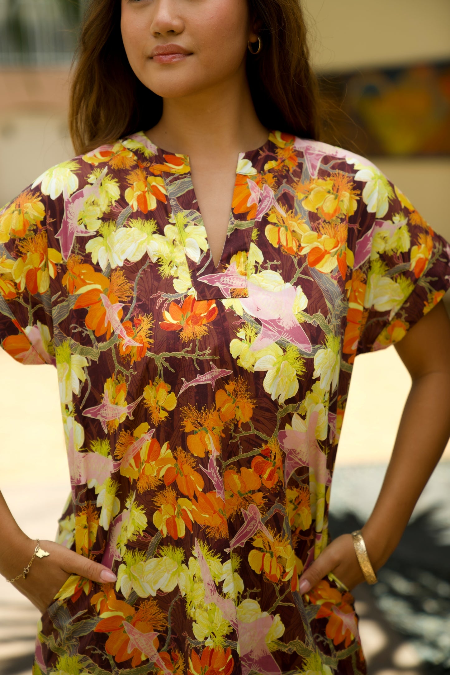 Watch For Sharks Burgundy Tunic Dress