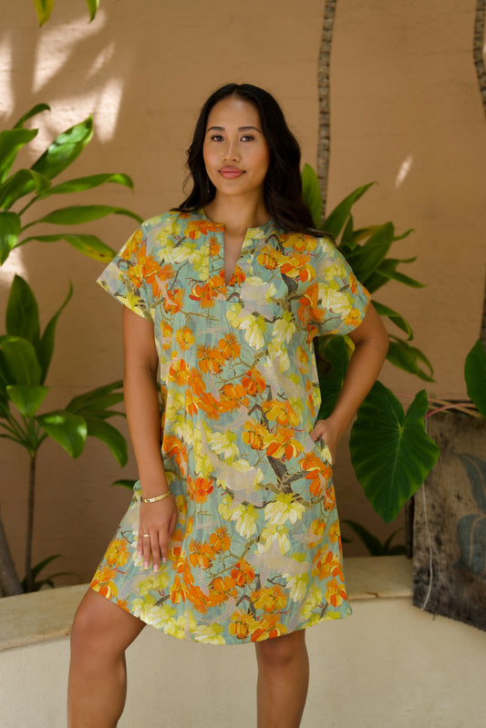 Watch For Sharks Aqua Tunic Dress