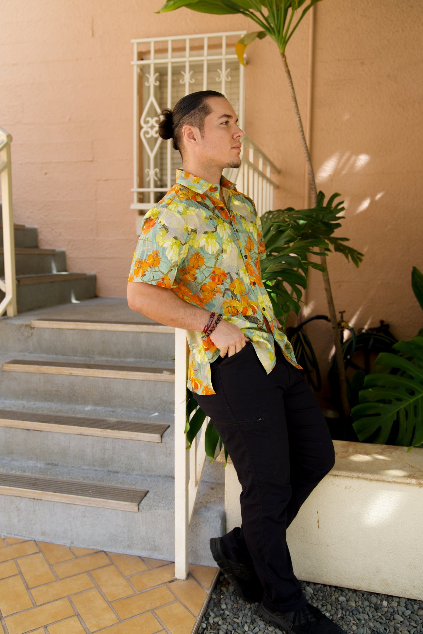 Watch for Sharks Aqua Aloha Shirt